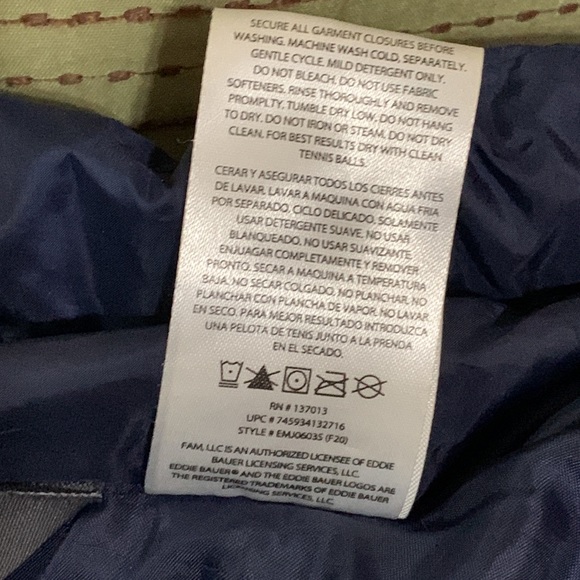 EUC Eddie Bauer Mens XXL Down Puffer Jacket Navy Blue EB650 - Picture 9 of 9